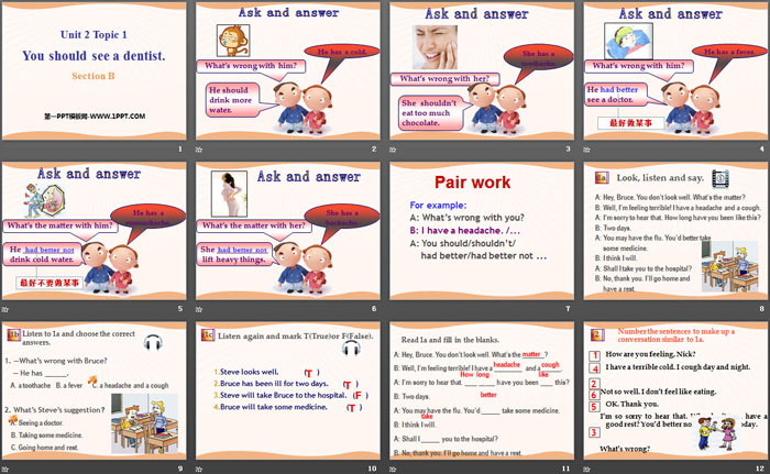 图片[2]-《You should see a dentist》SectionB PPT-第一PPT