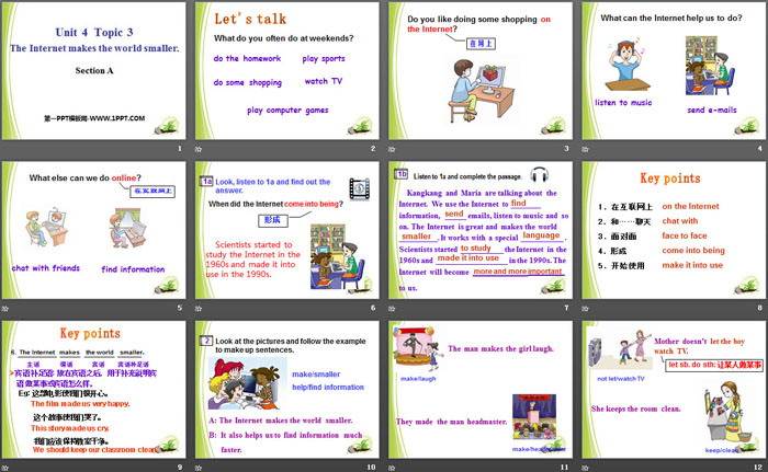 图片[2]-《The Internet makes the world smaller》SectionA PPT-第一PPT