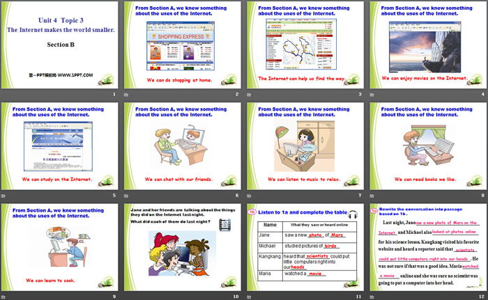 图片[2]-《The Internet makes the world smaller》SectionB PPT-第一PPT