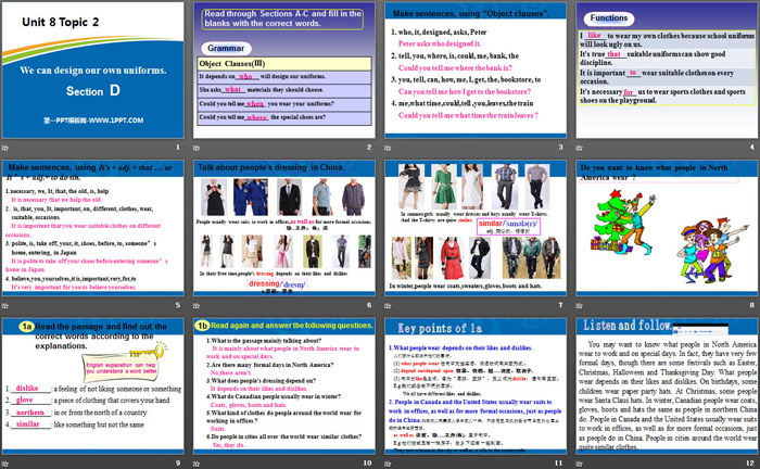 图片[2]-《We can design our own uniforms》SectionD PPT-第一PPT