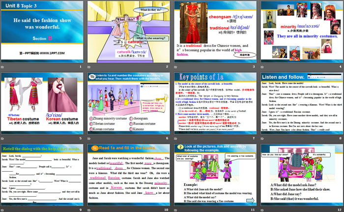图片[2]-《He said the fashion show was wonderful》SectionB PPT-第一PPT