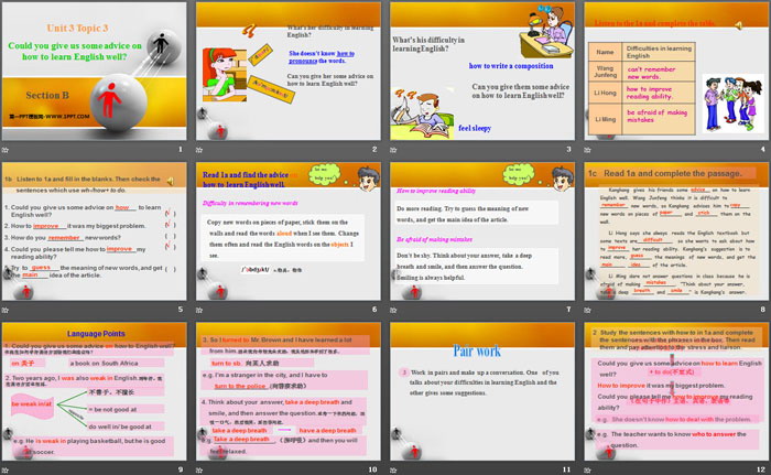 图片[2]-《Could you give us some advice on how to learn English well?》SectionB PPT-第一PPT