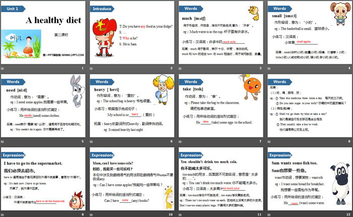 图片[2]-《A healthy diet》PPT(第二课时)-第一PPT