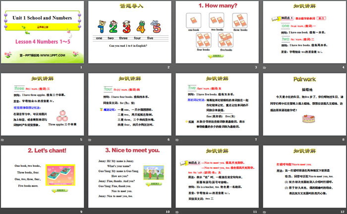 图片[2]-《Numbers 1~5》School and Numbers PPT课件-第一PPT