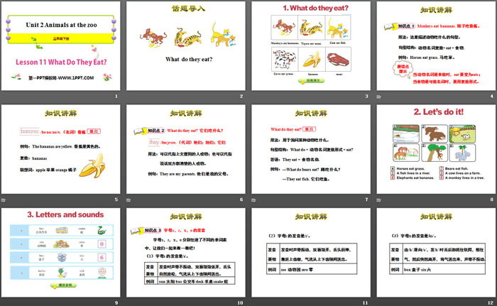 图片[2]-《What Do They Eat?》Animals at the zoo PPT-第一PPT