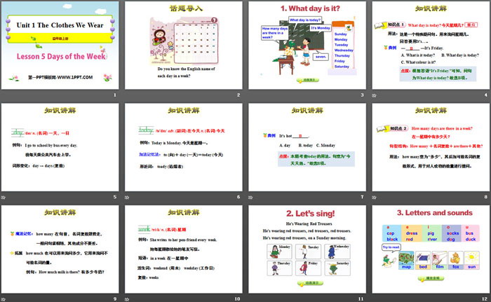图片[2]-《Days of the Week》The Clothes We Wear PPT课件-第一PPT