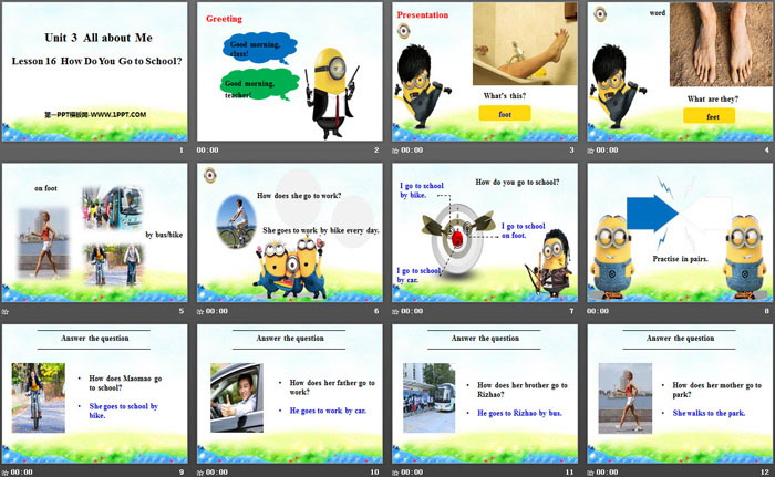 图片[2]-《How Do You Go to School?》All about Me PPT-第一PPT