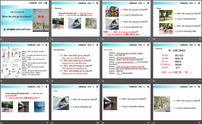 图片[2]-《How Do You Go to School?》All about Me PPT教学课件-第一PPT