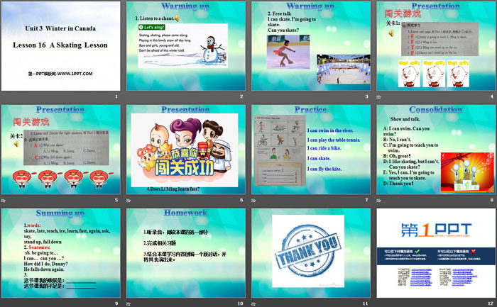 图片[2]-《A Skating Lesson》Winter in Canada PPT课件-第一PPT