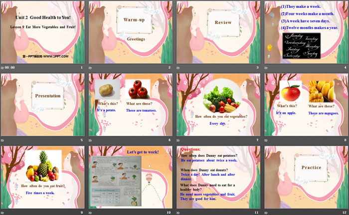 图片[2]-《Eat More Vegetables and Fruit!》Good Health to You! PPT-第一PPT