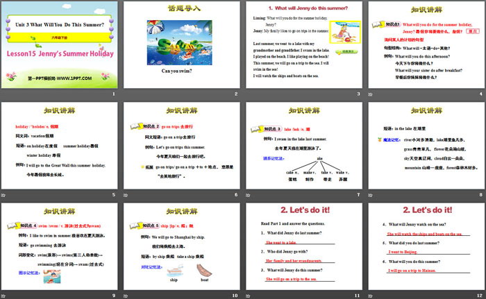 图片[2]-《Jenny’s Summer Holiday》What Will You Do This Summer? PPT课件-第一PPT