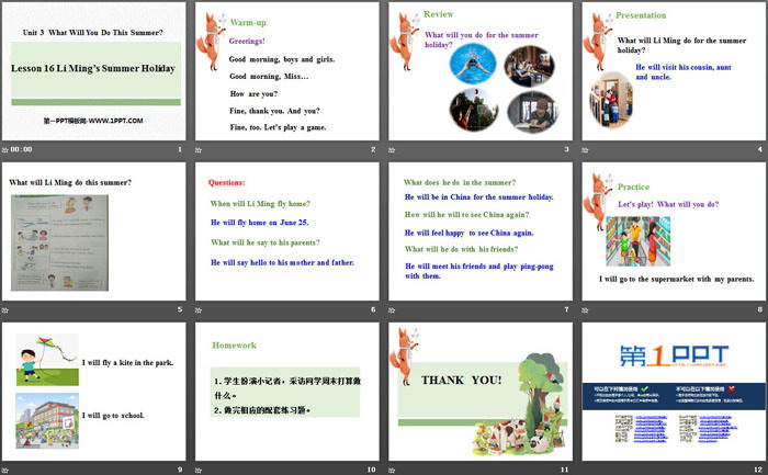 图片[2]-《Li Ming’s Summer Holiday》What Will You Do This Summer? PPT-第一PPT