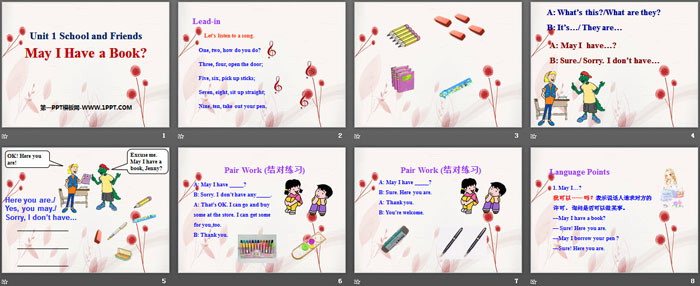 图片[2]-《May I Have a Book?》School and Friends PPT-第一PPT
