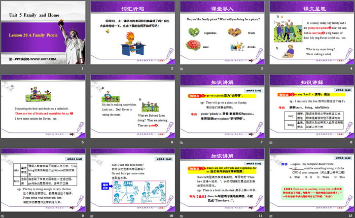 图片[2]-《A Family Picnic》Family and Home PPT教学课件-第一PPT