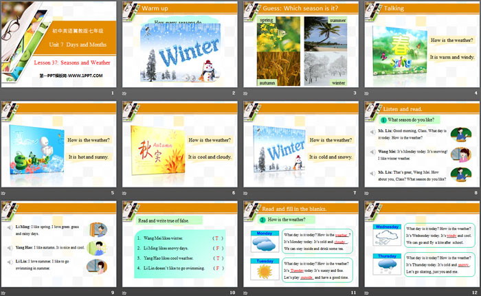 图片[2]-《Seasons and Weather》Days and Months PPT-第一PPT