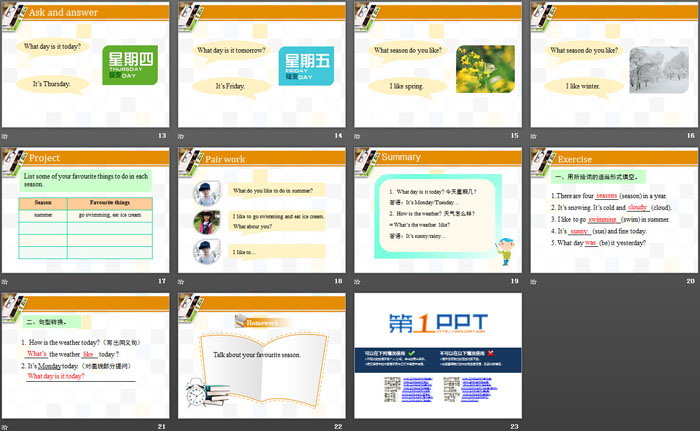 图片[3]-《Seasons and Weather》Days and Months PPT-第一PPT