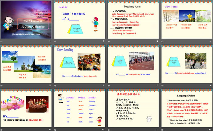 图片[2]-《A Class Calendar》Days and Months PPT-第一PPT