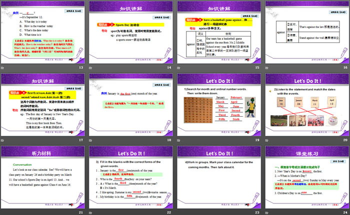 图片[3]-《A Class Calendar》Days and Months PPT课件下载-第一PPT