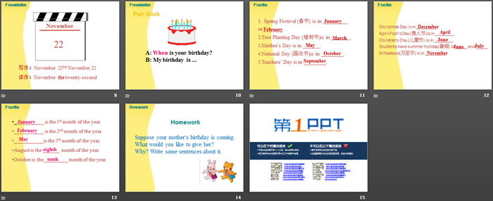 图片[3]-《When Is Your Birthday?》Days and Months PPT课件下载-第一PPT