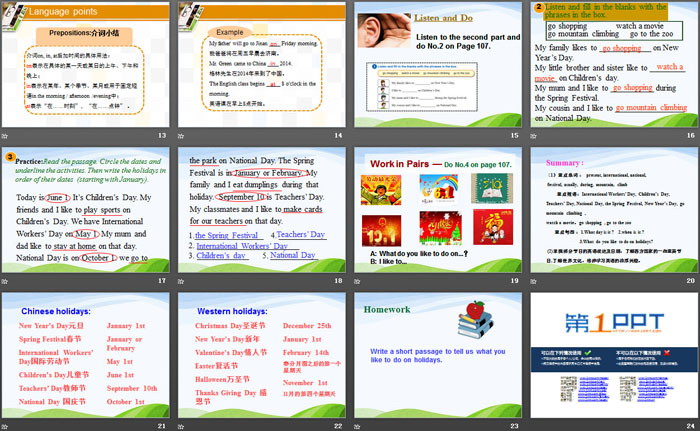 图片[3]-《Holidays》Days and Months PPT下载-第一PPT