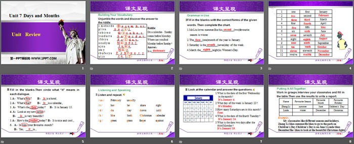 图片[2]-《Review》Days and Months PPT-第一PPT