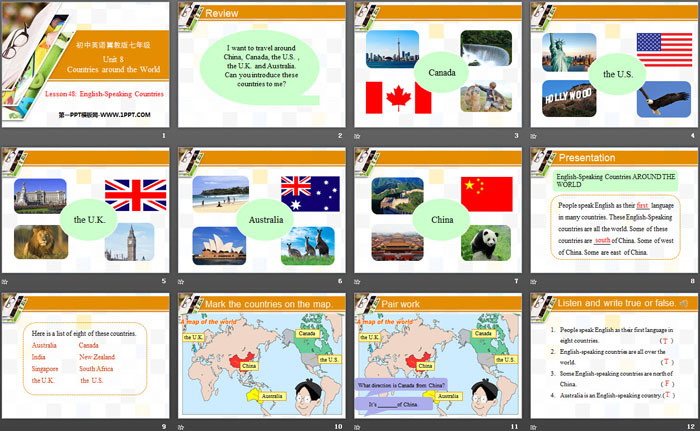 图片[2]-《English-Speaking Countries》Countries around the World PPT-第一PPT