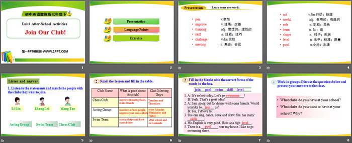 图片[2]-《Join Our Club!》After-School Activities PPT-第一PPT