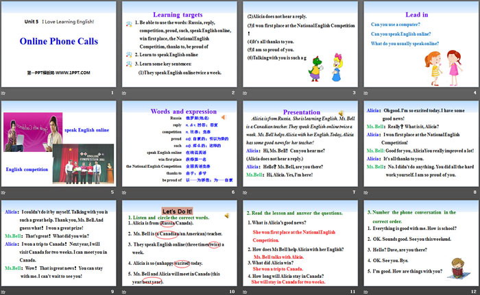 图片[2]-《Online Phone Calls》I Love Learning English PPT免费课件-第一PPT