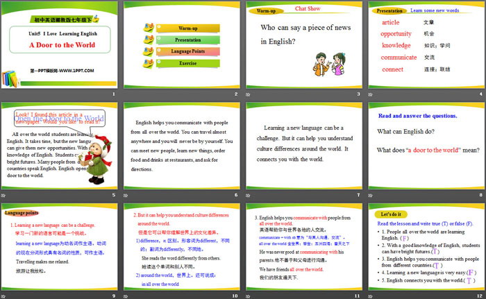 图片[2]-《A Door to the World》I Love Learning English PPT-第一PPT