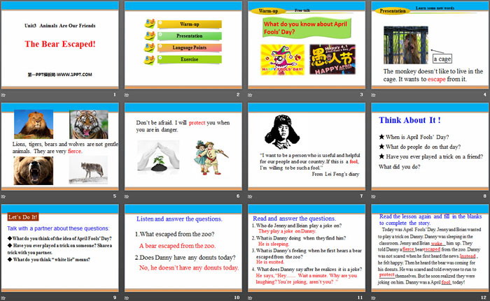 图片[2]-《The Bear Escaped!》Animals Are Our Friends PPT课件-第一PPT