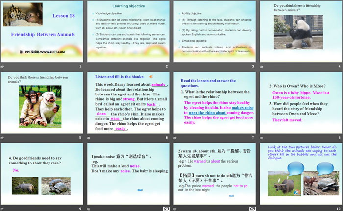 图片[2]-《Friendship Between Animals》Animals Are Our Friends PPT-第一PPT