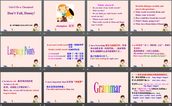 图片[2]-《Don’t Fall,Danny!》Be a Champion! PPT下载-第一PPT