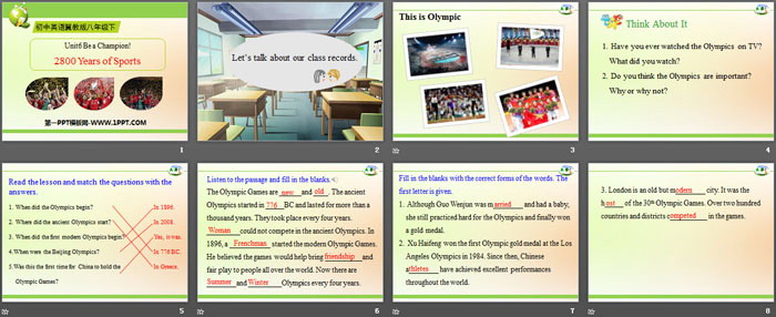 图片[2]-《2800 Years of Sports》Be a Champion! PPT-第一PPT