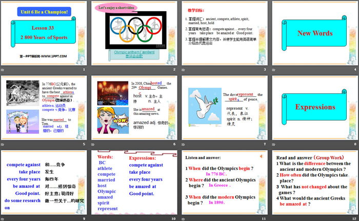 图片[2]-《2800 Years of Sports》Be a Champion! PPT下载-第一PPT