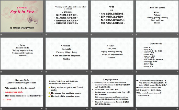 图片[2]-《Say It in Five》Stories and Poems PPT课件下载-第一PPT