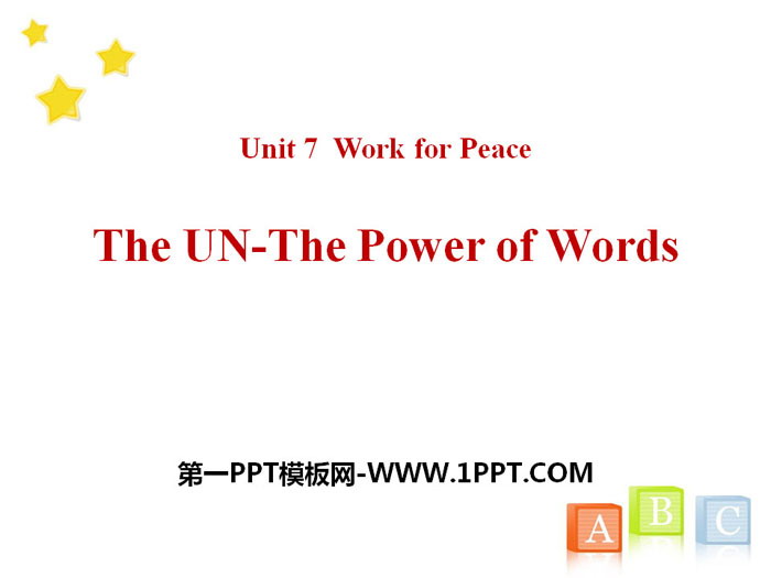 图片[1]-《The UN-The Power of Words》Work for Peace PPT-第一PPT