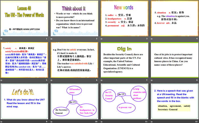 图片[2]-《The UN-The Power of Words》Work for Peace PPT课件下载-第一PPT
