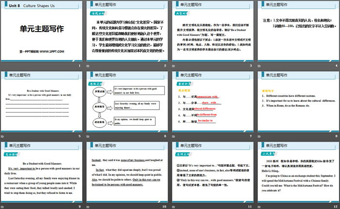 图片[2]-《单元主题写作》Culture Shapes Us PPT-第一PPT