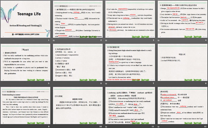 图片[2]-《Teenage Life》Reading and Thinking PPT课件-第一PPT