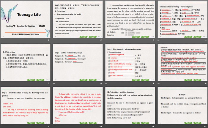 图片[2]-《Teenage Life》Reading for Writing PPT-第一PPT