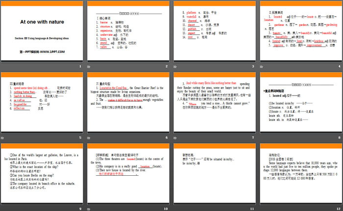 图片[2]-《At one with nature》Section ⅢPPT-第一PPT