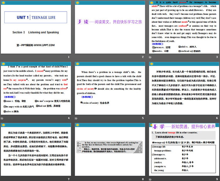 图片[2]-《Teenage Life》Listening and Speaking PPT下载-第一PPT