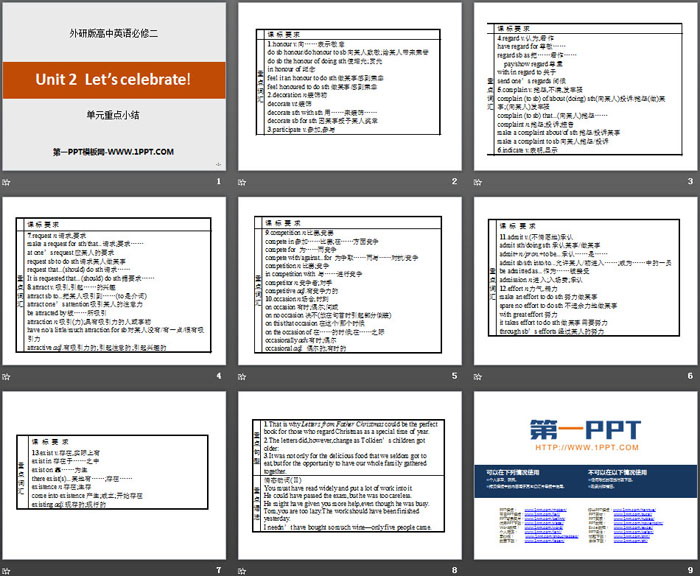 图片[2]-《Let’s celebrate!》单元重点小结PPT-第一PPT