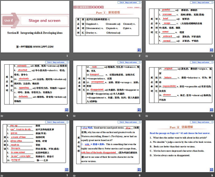 图片[2]-《Stage and screen》SectionⅡPPT-第一PPT