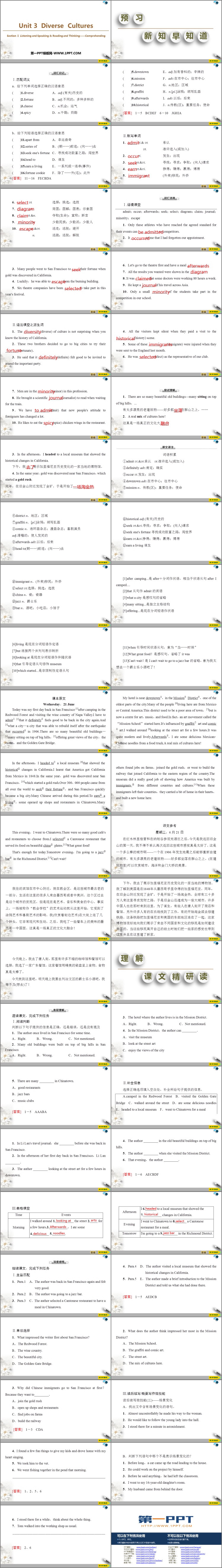 图片[2]-《Diverse Cultures》SectionⅠ PPT课件下载-第一PPT