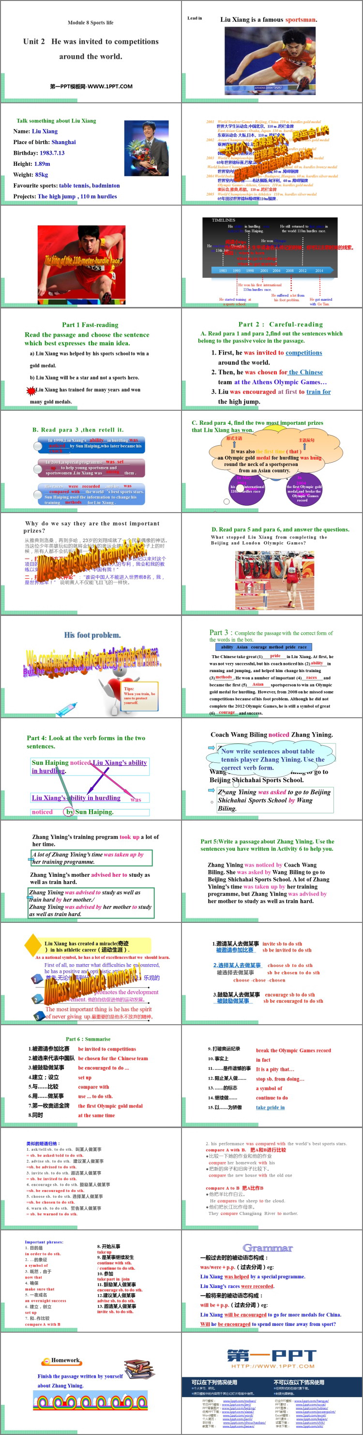 图片[2]-《He was invited to competitions around the world》Sports life PPT课件下载-第一PPT