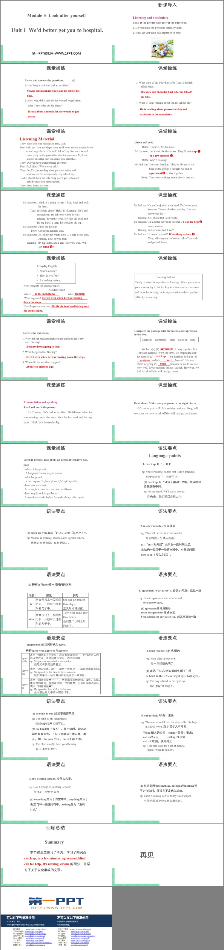 图片[2]-《We’d better get you to hospital》Look after yourself PPT课件下载-第一PPT