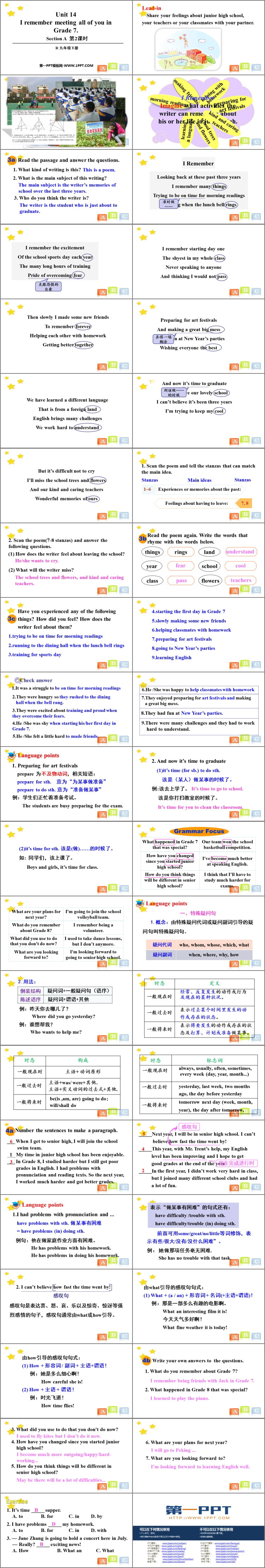 图片[2]-《I remember meeting all of you in Grade 7》SectionA PPT(第2课时)-第一PPT