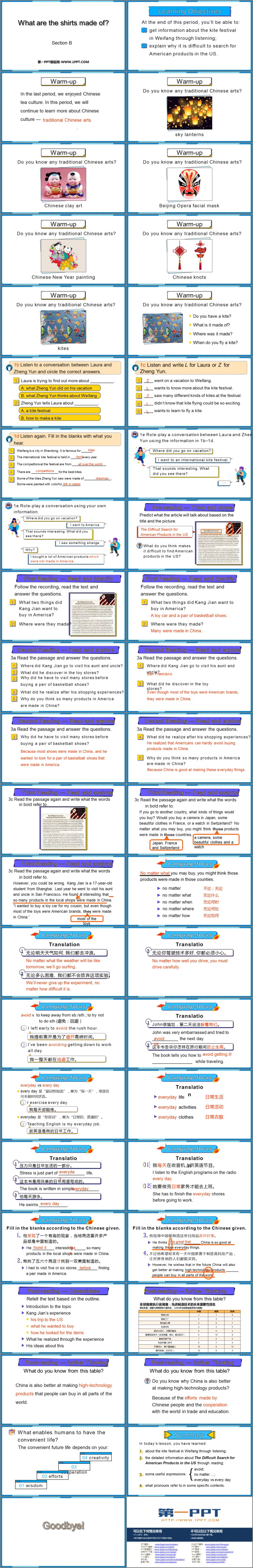 图片[2]-《What are the shirts made of?》SectionB PPT课件-第一PPT