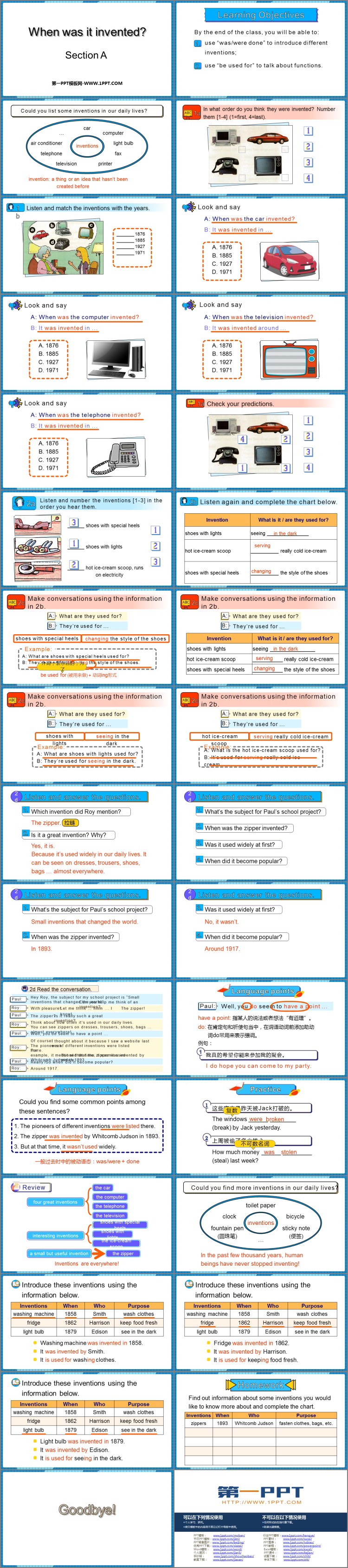 图片[2]-《When was it invented?》SectionA PPT教学课件-第一PPT
